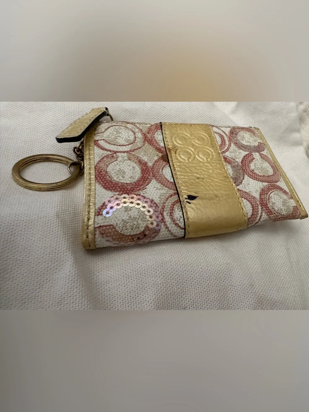 Gold Accent Circle-Pattern Women's Wallet